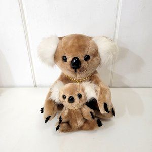 Vintage Mother and Baby Koala Bears Plush Stuffed Animals